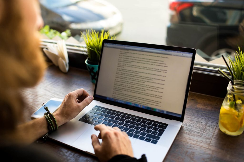 Woman Reviewing Blog Man Wrote