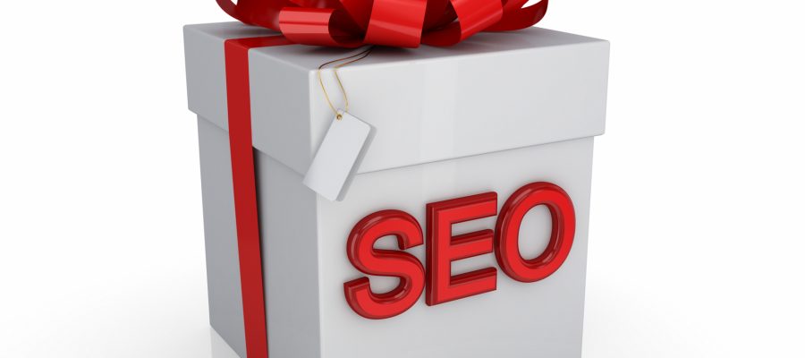 A present with SEO on the box