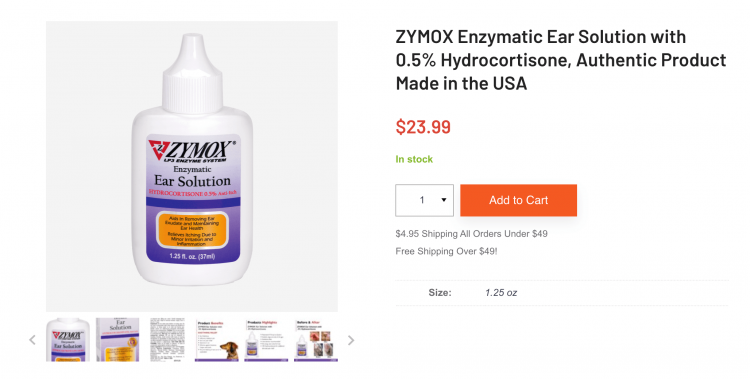 Zymox E-Commerce Screenshot