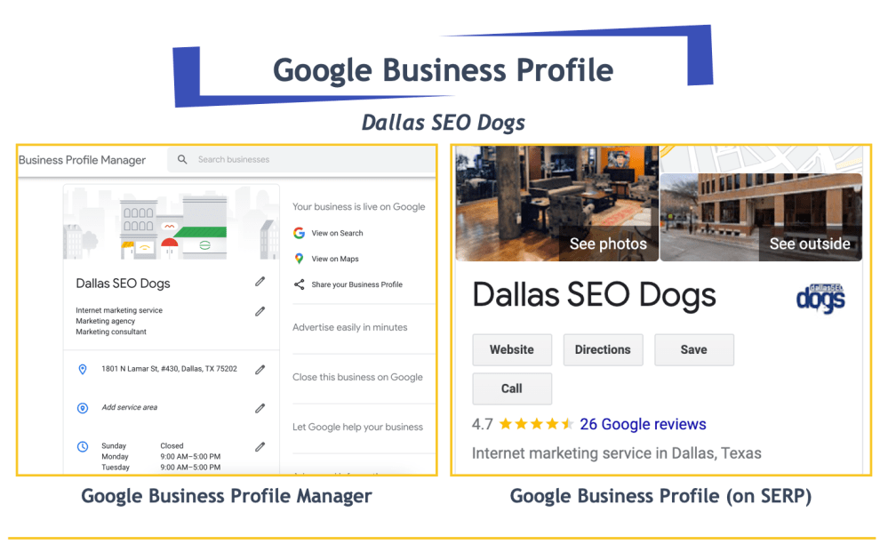 Dallas SEO Dogs Google Business Profile