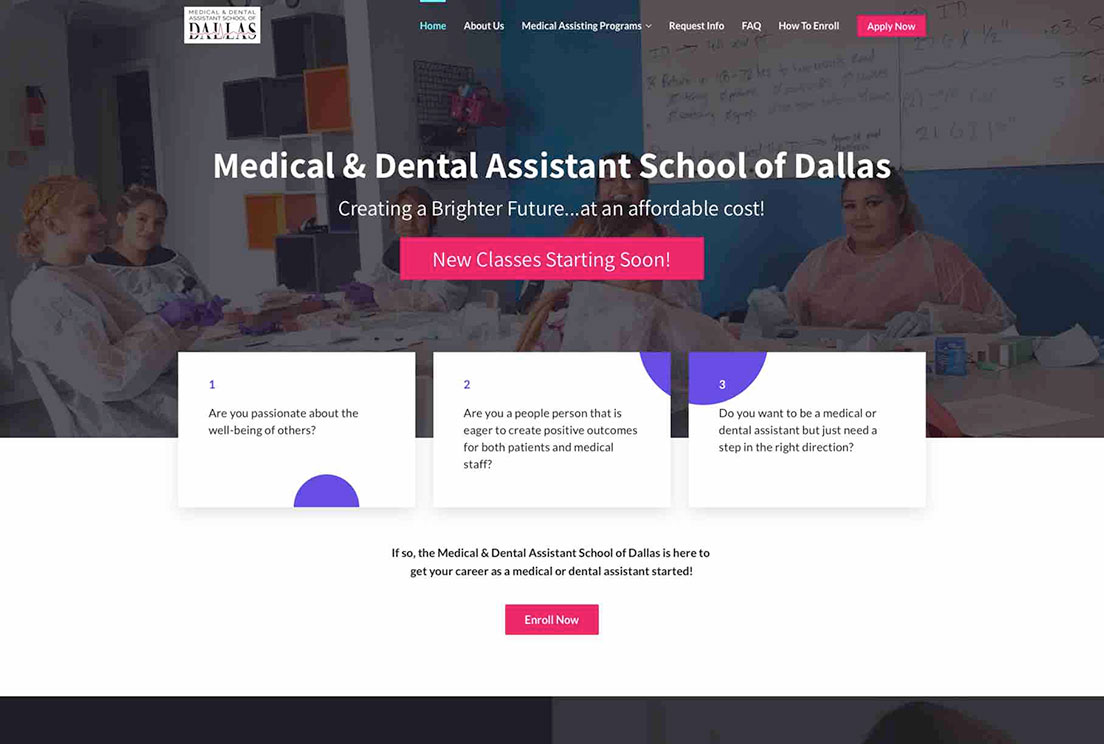 Medical & Dental Assistant School of Dallas | Dallas SEO Dogs