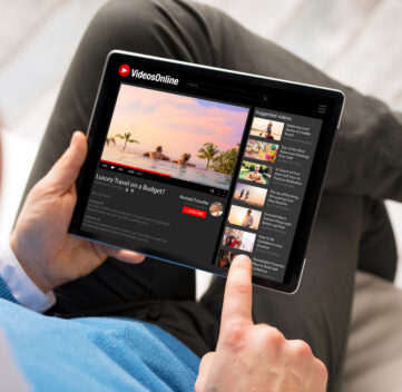 man watching youtube ads