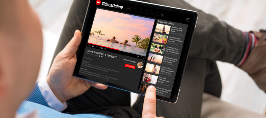 man watching youtube ads