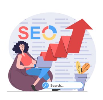 woman reviewing SEO metrics over time